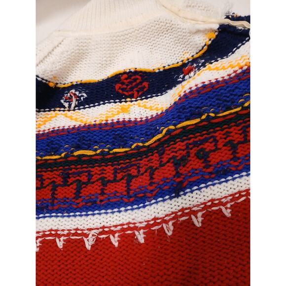 Vintage Handmade Knit Fair Isle Nordic Sweater Sz S/M Boho Granny Ski Lodge Art - Picture 13 of 16